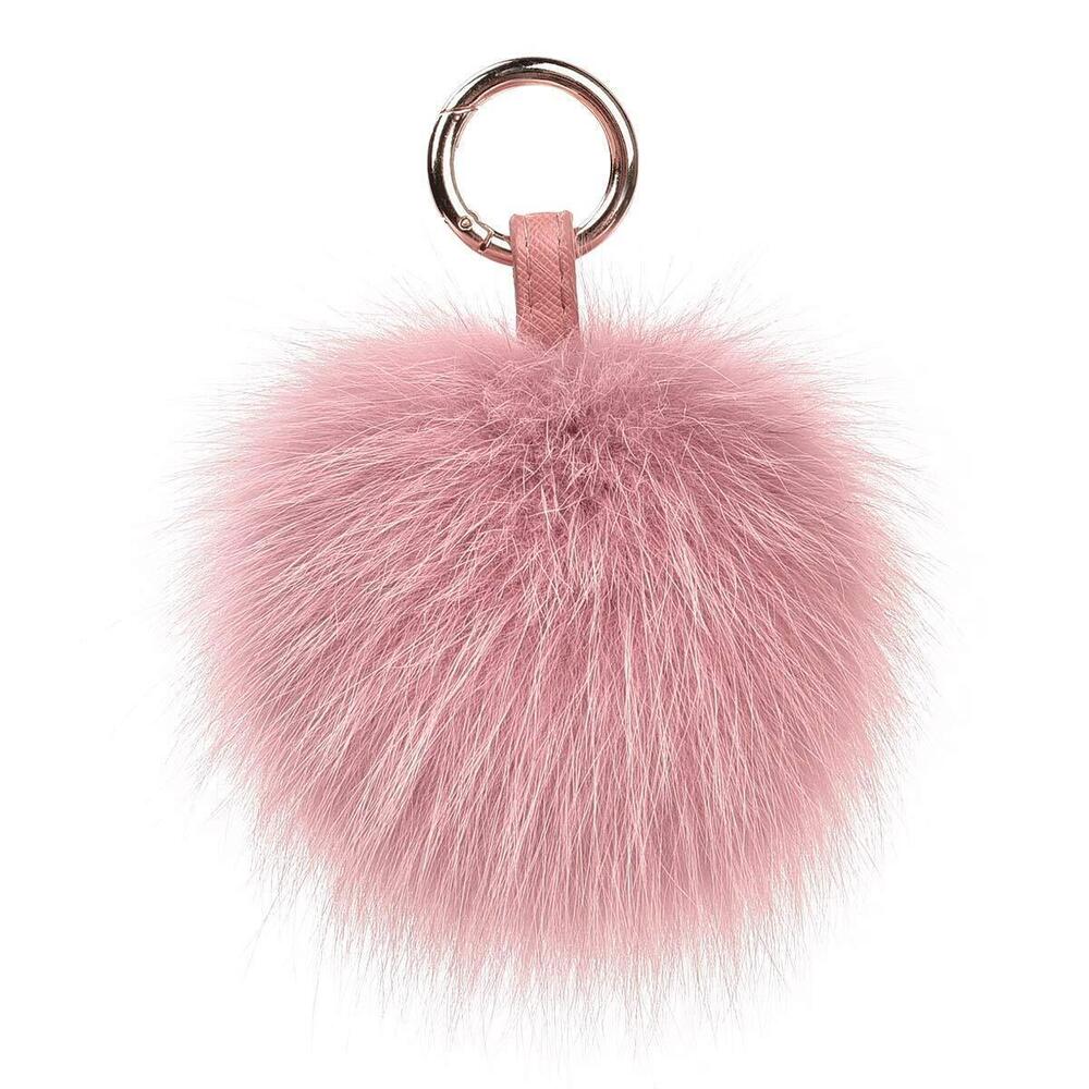 6261 Genuine Fox Fur Pom Pom Keychain Bag Purse Charm large Fluffy Fur Ball